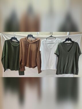 Lot of 4 American Giant Women's Medium Short & Long Sleeve Shirts NWOT